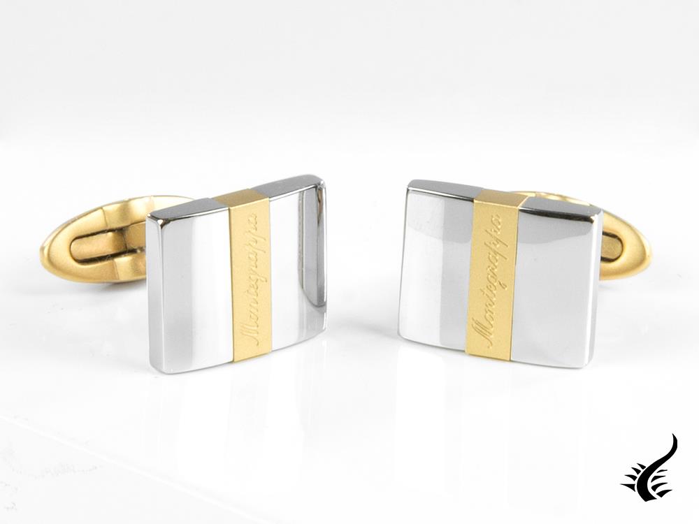 Montegrappa Rettangolo Cufflinks, Stainless steel, IP Yellow Gold, IDRTCLYS