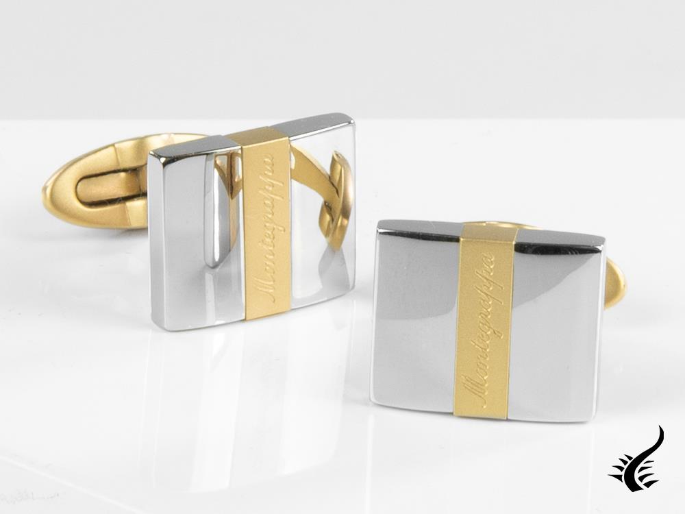 Montegrappa Rettangolo Cufflinks, Stainless steel, IP Yellow Gold, IDRTCLYS