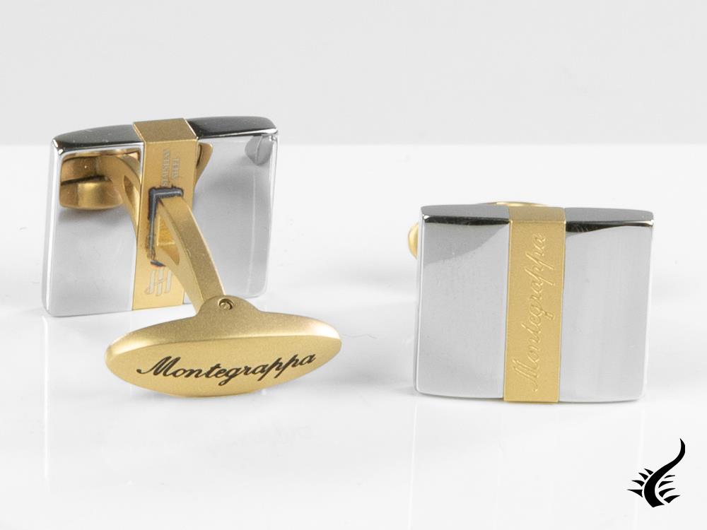 Montegrappa Rettangolo Cufflinks, Stainless steel, IP Yellow Gold, IDRTCLYS