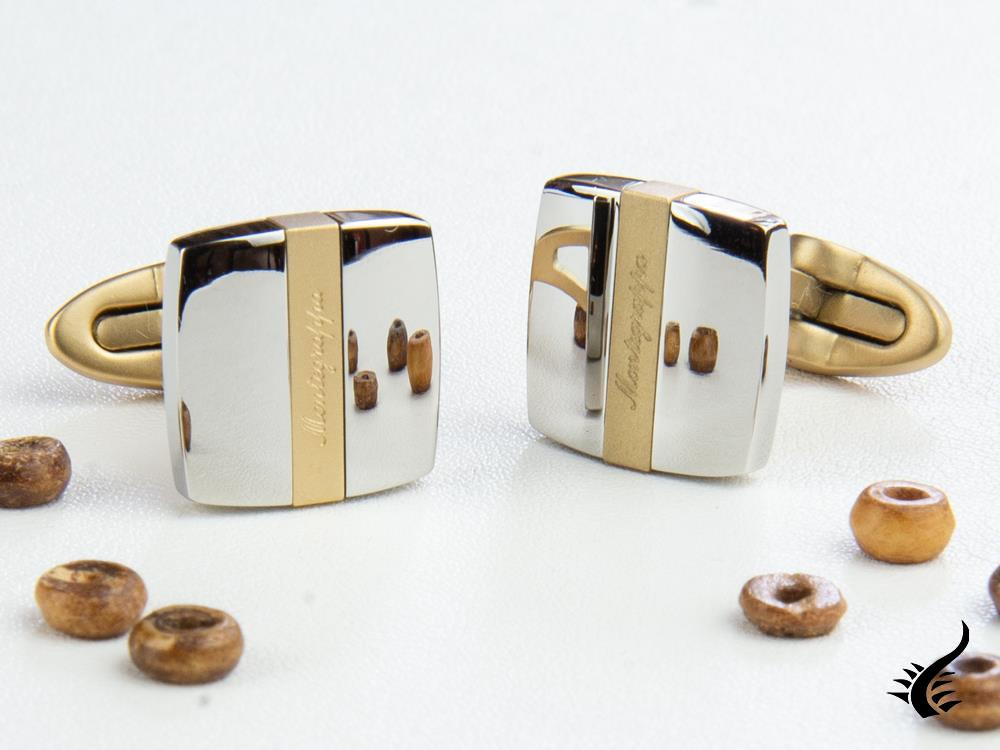 Montegrappa Rettangolo Cufflinks, Stainless steel, IP Yellow Gold, IDRTCLYS