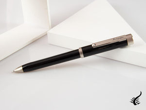 Montegrappa Zero Ballpoint pen, Black Resin, Palladium trims, ISZETBBP