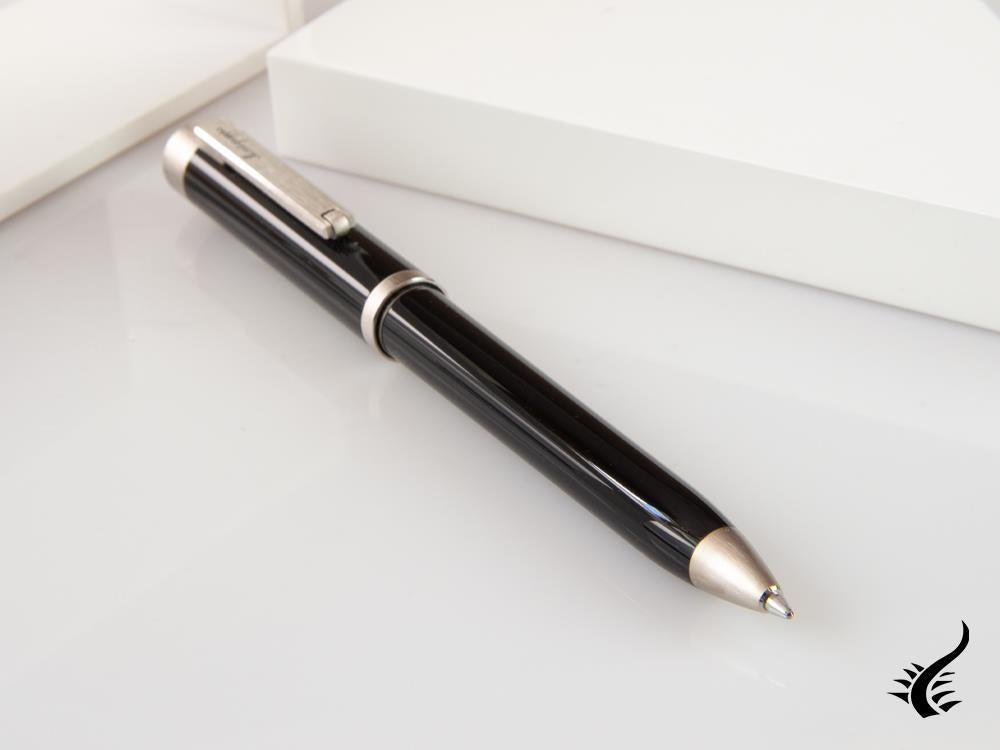 Montegrappa Zero Ballpoint pen, Black Resin, Palladium trims, ISZETBBP