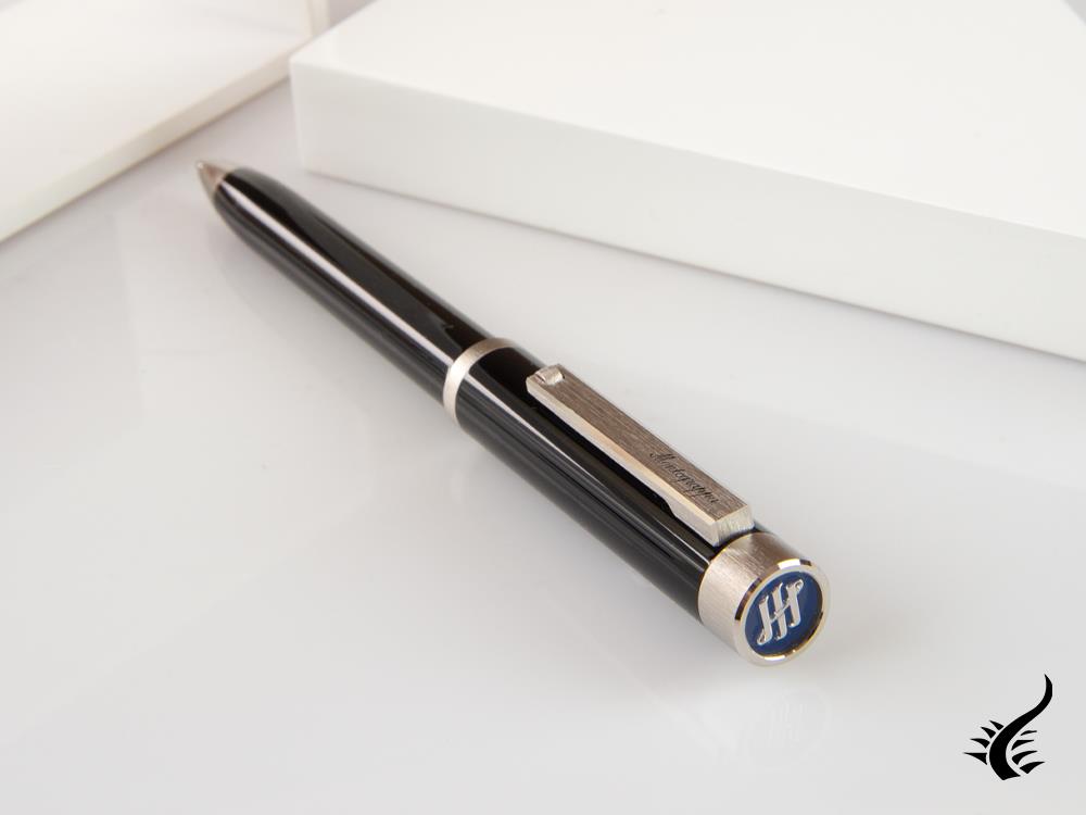 Montegrappa Zero Ballpoint pen, Black Resin, Palladium trims, ISZETBBP