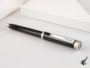 Stylo à bille Montegrappa Zero, résine noire, attributs palladium, ISZETBBP