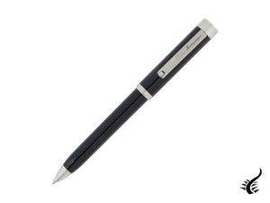 Stylo à bille Montegrappa Zero, résine noire, attributs palladium, ISZETBBP