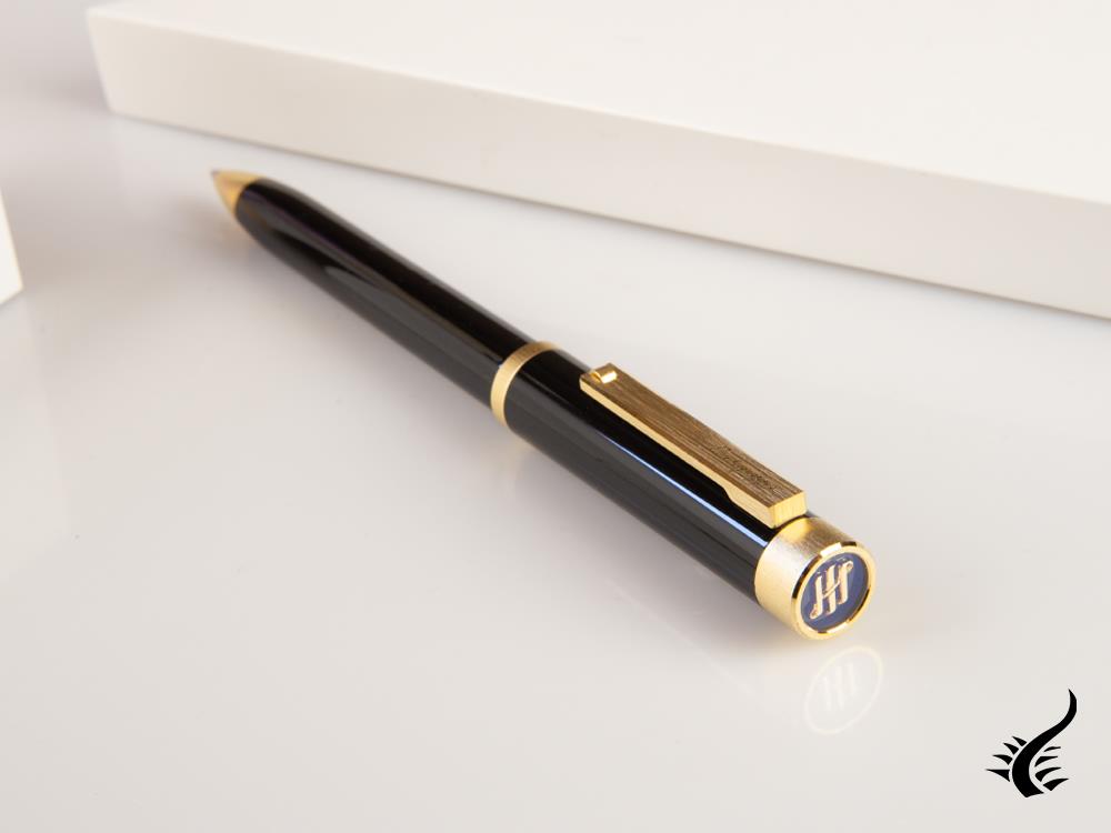 Montegrappa Zero Ballpoint pen, Black Resin, Yellow gold trims, ISZETBBY