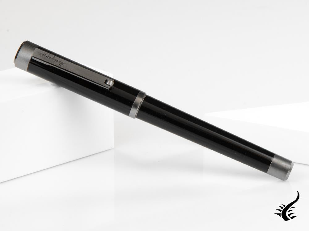 Montegrappa Zero Fountain Pen, Black Resin, Ultra Black, ISZEI-IC