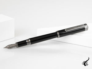 Stylo plume Montegrappa Zero, résine noire, ultra noir, ISZEI-IC