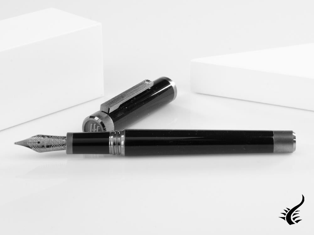 Montegrappa Zero Fountain Pen, Black Resin, Ultra Black, ISZEI-IC