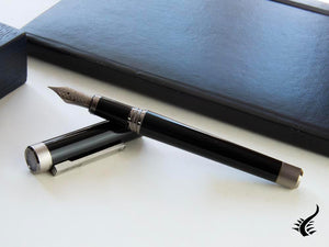 Stylo plume Montegrappa Zero, résine noire, ultra noir, ISZEI-IC