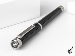 Stylo plume Montegrappa Zero, résine noire, palladium, ISZET-4P