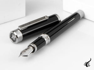 Stylo plume Montegrappa Zero, résine noire, palladium, ISZET-4P