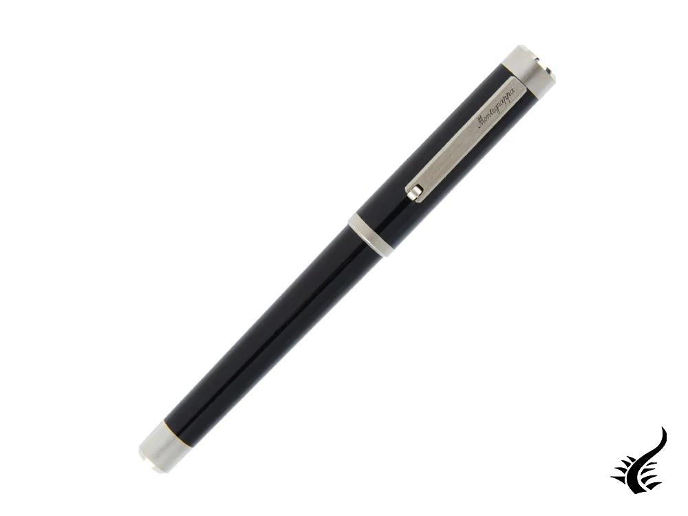 Montegrappa Zero Fountain Pen, Black Resin, Palladium, ISZET-4P