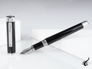 Stylo plume Montegrappa Zero, résine noire, palladium, ISZET-BP