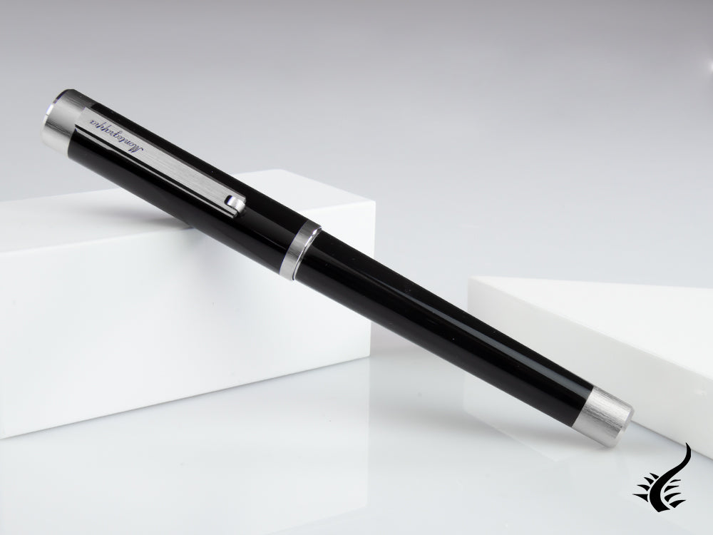 Montegrappa Zero Fountain Pen, Black Resin, Palladium, ISZET-BP