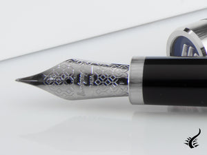 Stylo plume Montegrappa Zero, résine noire, palladium, ISZET-BP