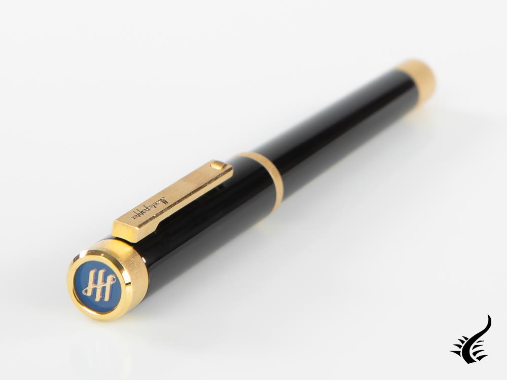 Montegrappa Zero Fountain Pen, Black Resin, Yellow gold trims, ISZEI-4Y