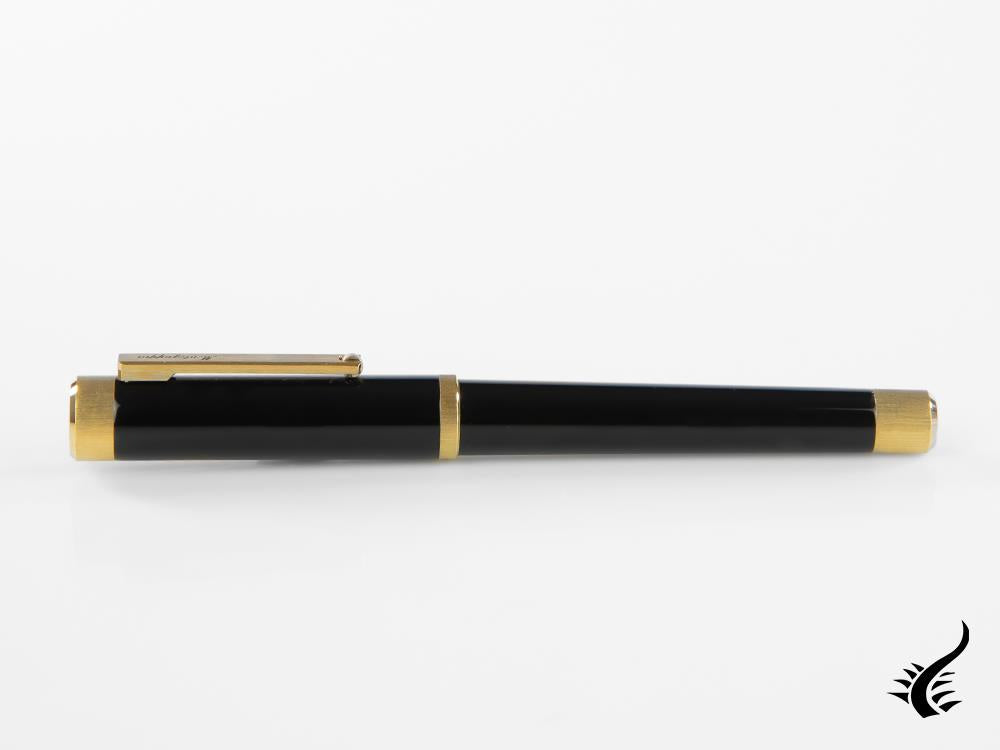 Stylo plume Montegrappa Zero, résine noire, attributs en or jaune, ISZEI-4Y