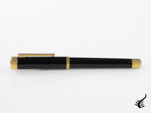 Montegrappa Zero Fountain Pen, Black Resin, Yellow gold trims, ISZEI-4Y