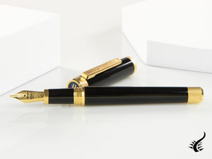 Stylo plume Montegrappa Zero, résine noire, attributs en or jaune, ISZEI-IY