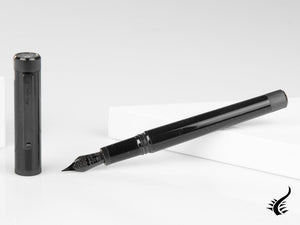 Montegrappa Zero Fountain Pen, Resin, Ultra Black Ruthenium, ISZET-4C