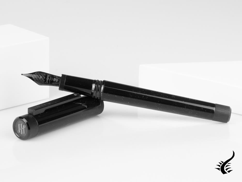 Montegrappa Zero Fountain Pen, Resin, Ultra Black Ruthenium, ISZET-4C