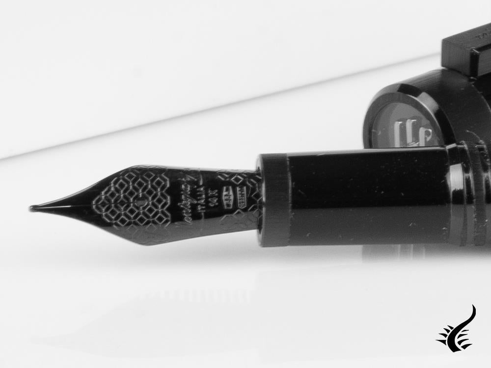 Montegrappa Zero Fountain Pen, Resin, Ultra Black Ruthenium, ISZET-4C