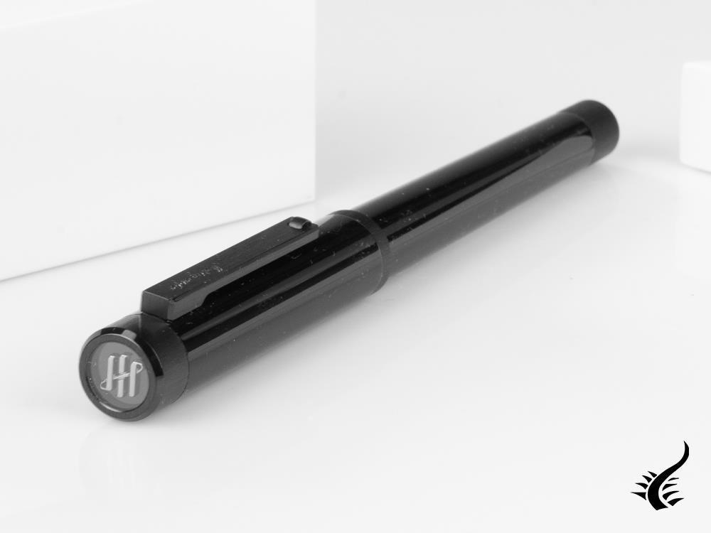 Montegrappa Zero Fountain Pen, Resin, Ultra Black Ruthenium, ISZET-4C