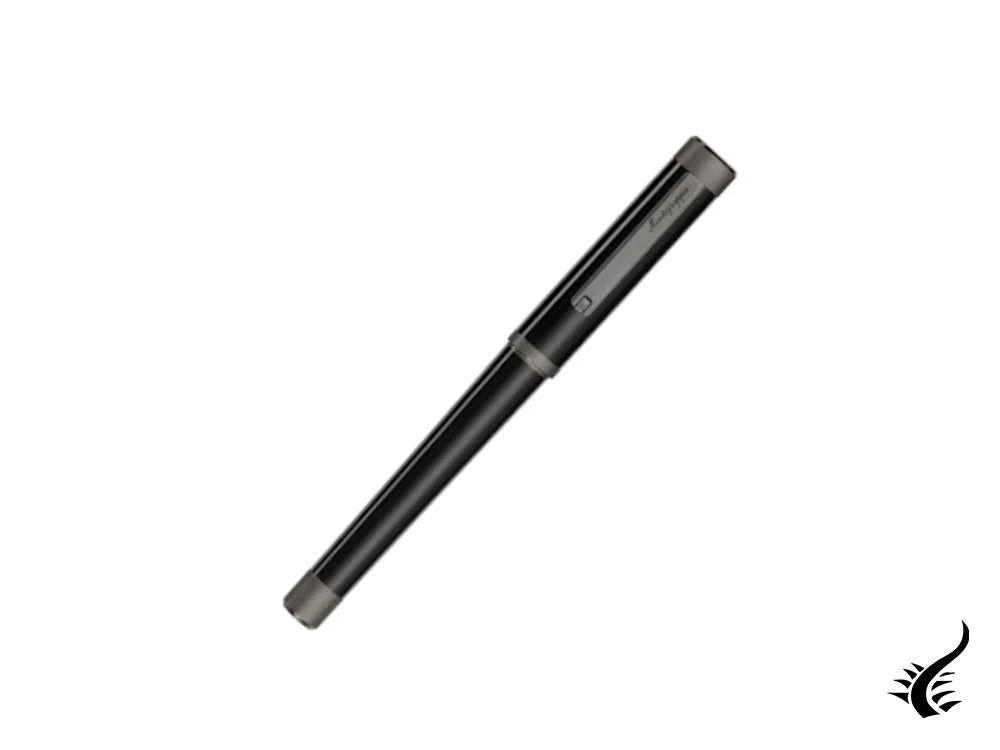 Montegrappa Zero Fountain Pen, Resin, Ultra Black Ruthenium, ISZET-4C