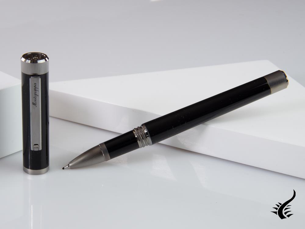 Montegrappa Zero Rollerball pen, Black Resin, Ultra Black, ISZEIRIC