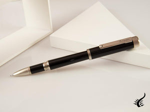 Montegrappa Zero Rollerball pen, Black Resin, Palladium trims, ISZETRBP