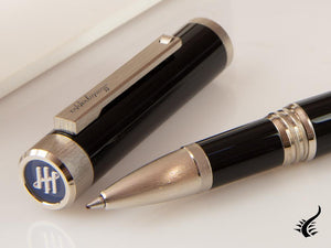 Stylo roller Montegrappa Zero, résine noire, attributs palladium, ISZETRBP