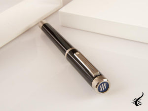 Montegrappa Zero Rollerball pen, Black Resin, Palladium trims, ISZETRBP