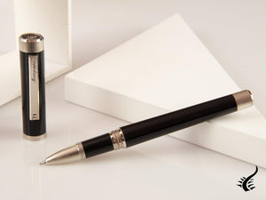 Montegrappa Zero Rollerball pen, Black Resin, Palladium trims, ISZETRBP