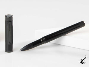 Stylo roller Montegrappa Zero, résine noire, ruthénium ultra noir. ISZETRBC