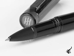 Stylo roller Montegrappa Zero, résine noire, ruthénium ultra noir. ISZETRBC