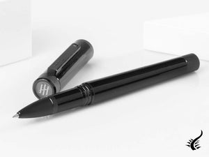 Stylo roller Montegrappa Zero, résine noire, ruthénium ultra noir. ISZETRBC