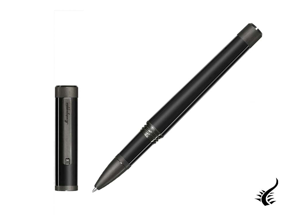 Montegrappa Zero Rollerball pen, Black Resin, Ultra Black Ruthenium. ISZETRBC