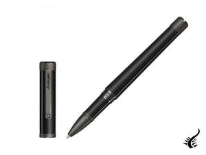 Stylo roller Montegrappa Zero, résine noire, ruthénium ultra noir. ISZETRBC