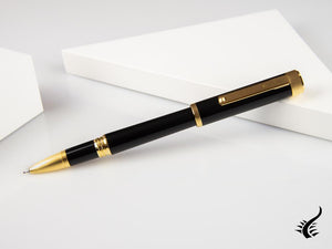 Montegrappa Zero Rollerball pen, Black Resin, Yellow gold trims, ISZETRBY