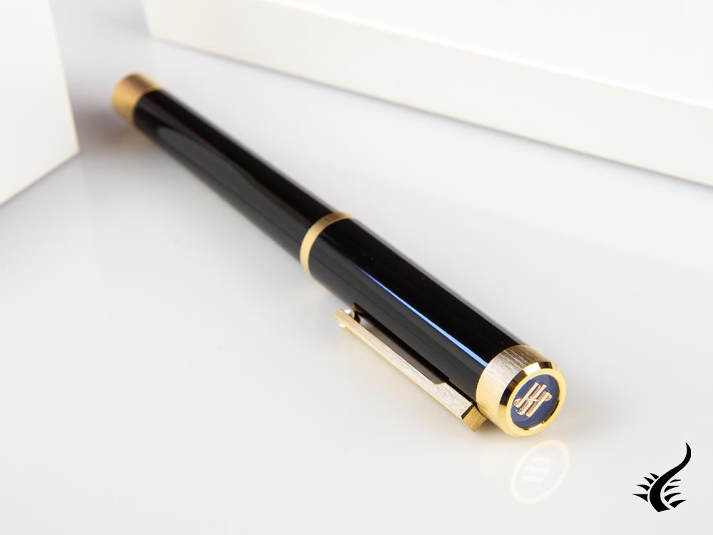 Montegrappa Zero Rollerball pen, Black Resin, Yellow gold trims, ISZETRBY