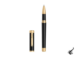 Montegrappa Zero Rollerball pen, Black Resin, Yellow gold trims, ISZETRBY