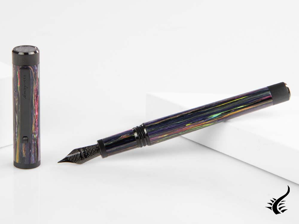 Montegrappa Zero Zodiac Aquarius Fountain Pen, Steel, ISZEZ-IC-V1