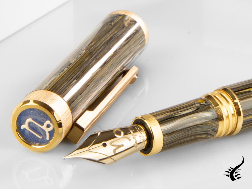 Stylo plume Montegrappa Zero Zodiac Capricorne, 14 carats, LE ISZEZ-4Y-M3