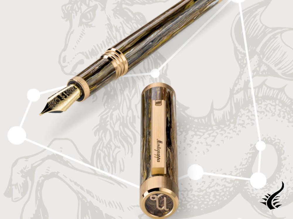 Montegrappa Zero Zodiac Capricorn Fountain Pen, Steel, ISZEZ-IY-M3