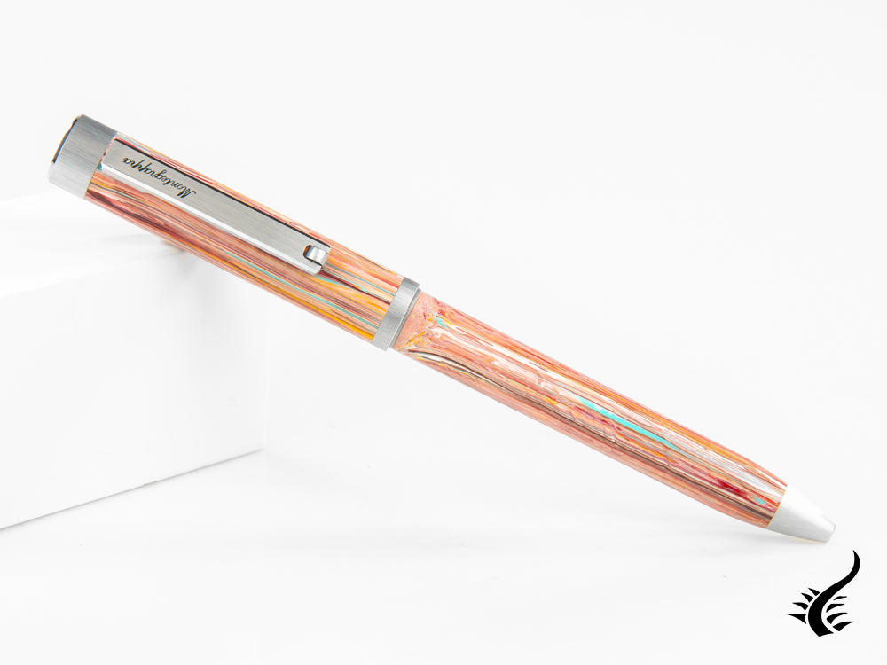 Stylo à bille Montegrappa Zero Zodiac Poissons, rose, acier inoxydable, ISZEZBIP-S2