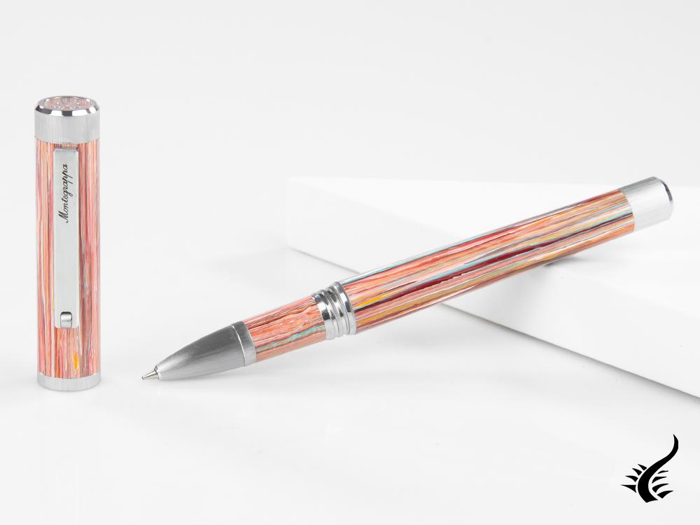 Stylo roller Montegrappa Zero Zodiac Poissons, Rose, Acier, ISZEZRIP-S2