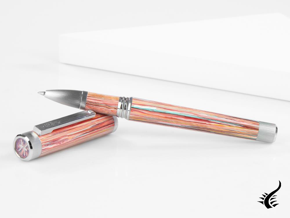 Stylo roller Montegrappa Zero Zodiac Poissons, Rose, Acier, ISZEZRIP-S2