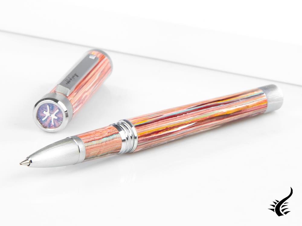 Stylo roller Montegrappa Zero Zodiac Poissons, Rose, Acier, ISZEZRIP-S2