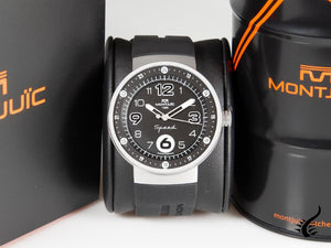 Montre à quartz Montjuic Elegance, acier inoxydable 316L, noir, 43 mm, MJ1.0103.S